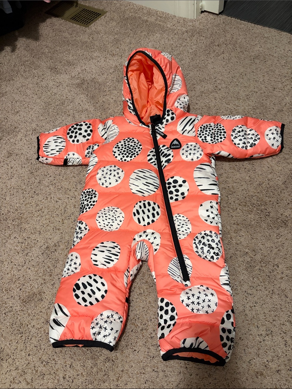 Burton Coral Polka Dot Infant One-Piece Snowsuit